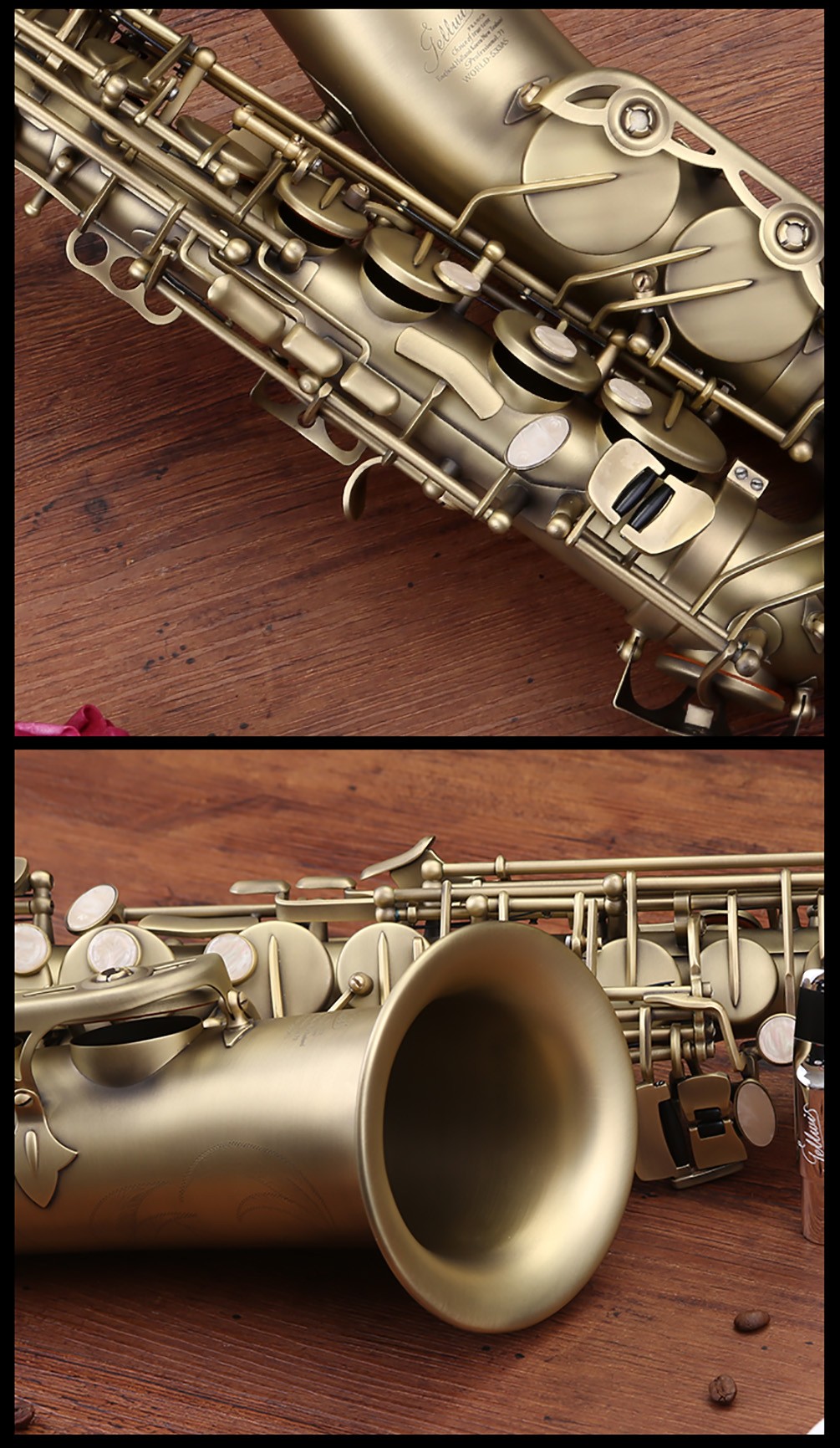 533AS仿古青銅薩克斯細節展示